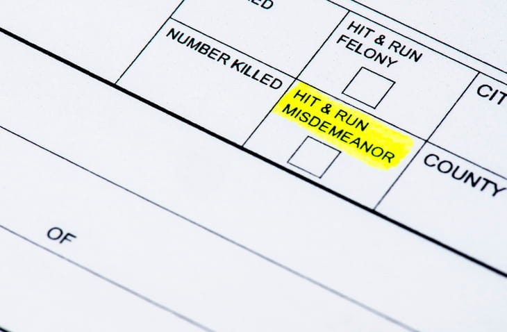 A close-up of a police report after a car accident.